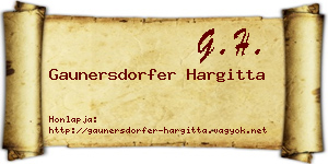 Gaunersdorfer Hargitta névjegykártya